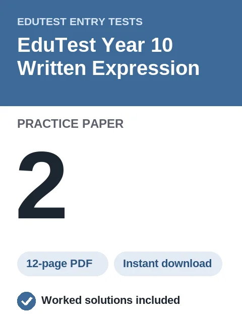 EduTest Year 10 Written Expression Practice Paper 2