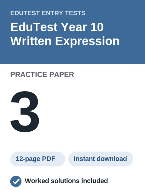EduTest Year 10 Written Expression Practice Paper 3