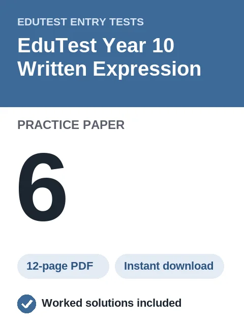 EduTest Year 10 Written Expression Practice Paper 6