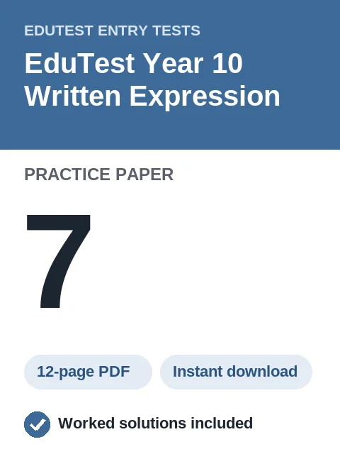 EduTest Year 10 Written Expression Practice Paper 7