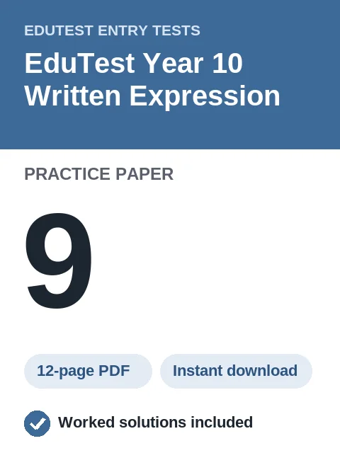 EduTest Year 10 Written Expression Practice Paper 9