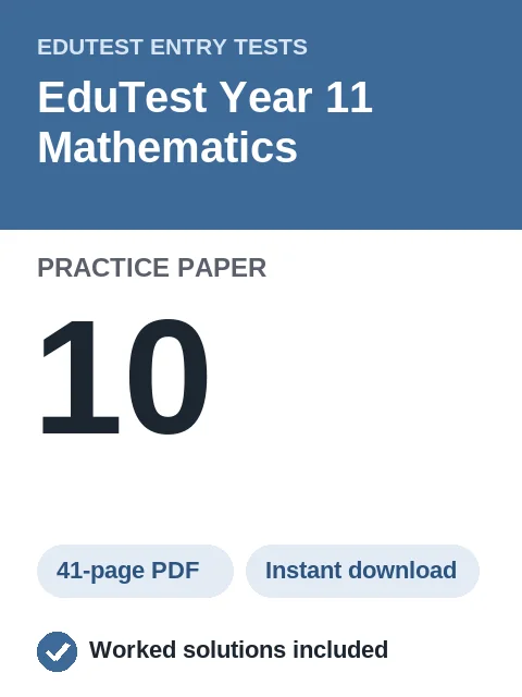 EduTest Year 11 Mathematics Practice Paper 10