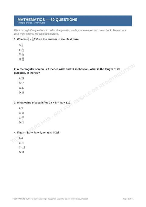 Questions preview