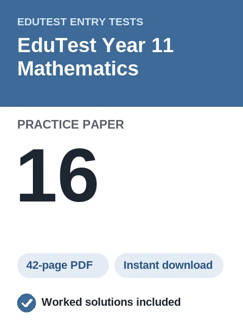 EduTest Year 11 Mathematics Practice Paper 16