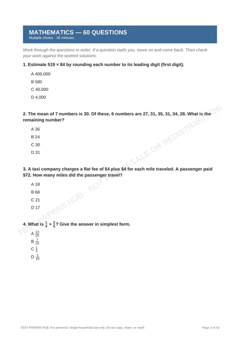 Questions preview