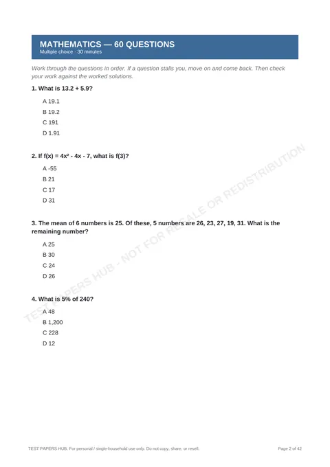 Questions preview