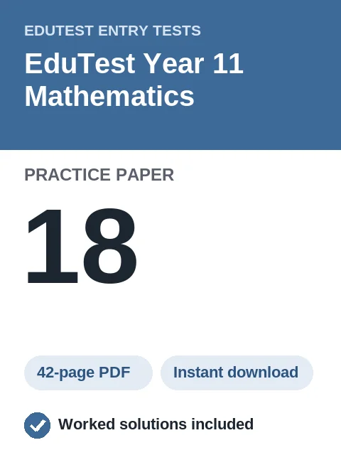 EduTest Year 11 Mathematics Practice Paper 18