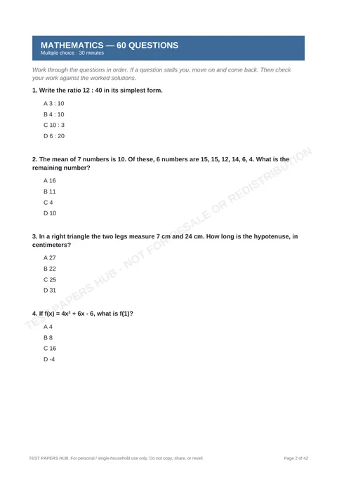 Questions preview