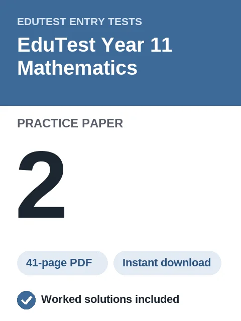 EduTest Year 11 Mathematics Practice Paper 2