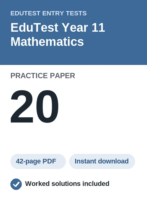 EduTest Year 11 Mathematics Practice Paper 20