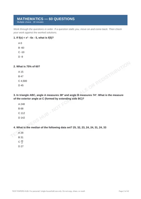 Questions preview