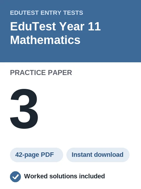 EduTest Year 11 Mathematics Practice Paper 3