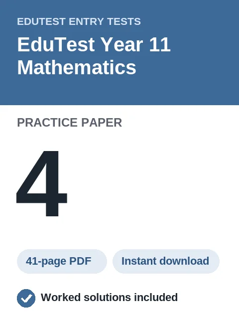 EduTest Year 11 Mathematics Practice Paper 4