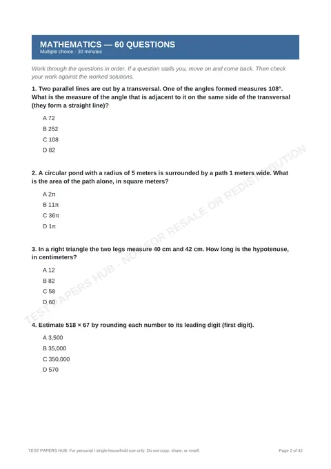 Questions preview