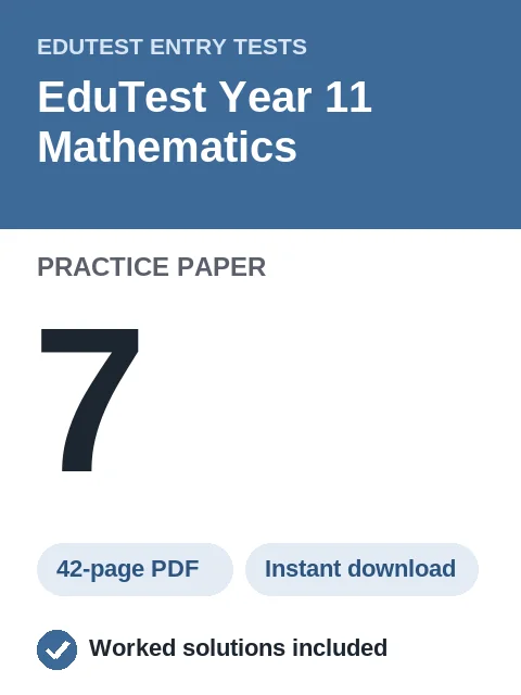 EduTest Year 11 Mathematics Practice Paper 7