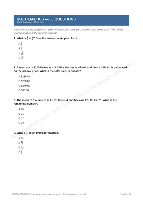 Questions preview