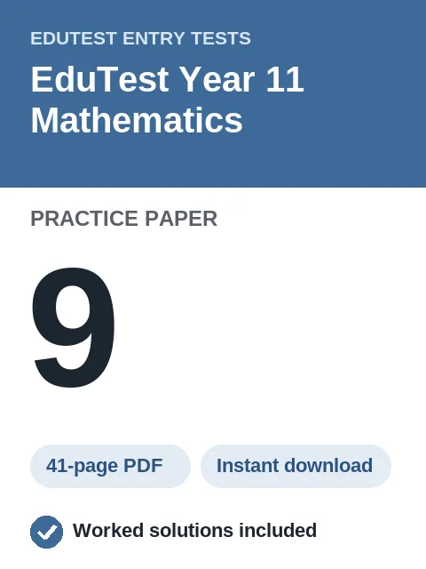 EduTest Year 11 Mathematics Practice Paper 9
