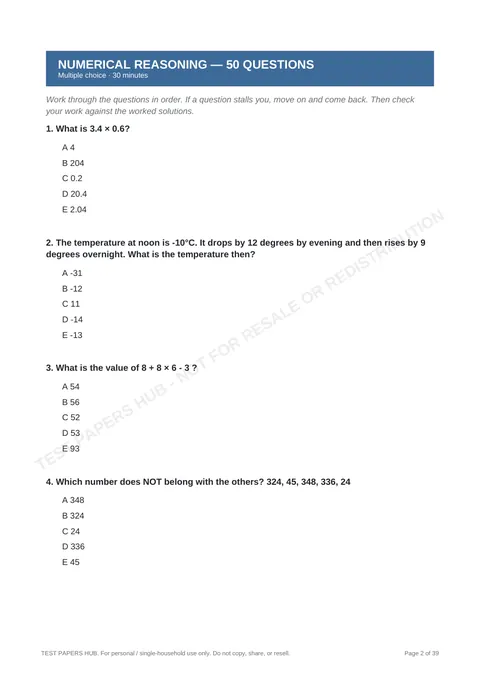 Questions preview