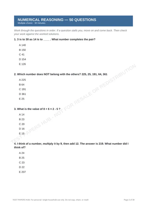 Questions preview