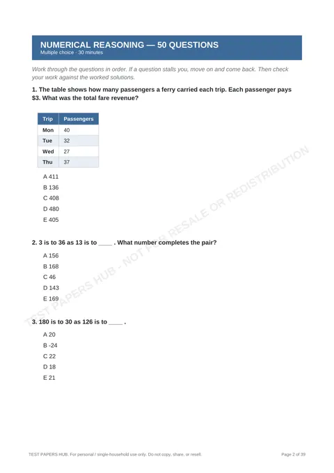Questions preview