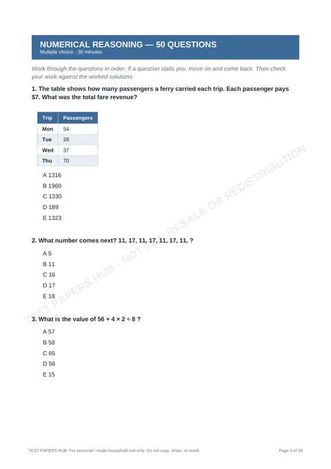 Questions preview