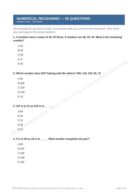 Questions preview