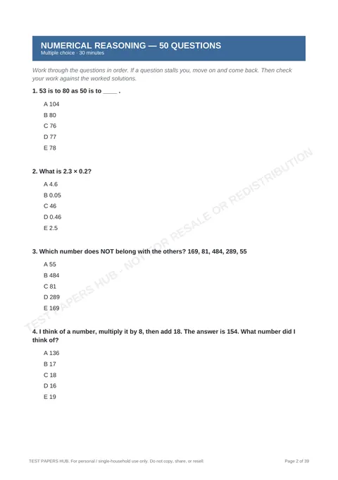 Questions preview