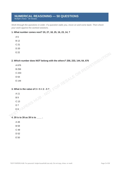Questions preview