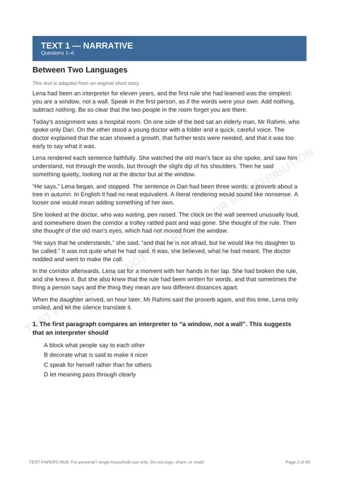 Questions preview