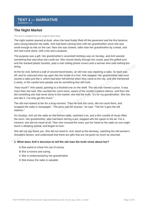 Questions preview