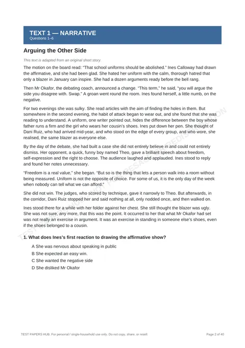 Questions preview