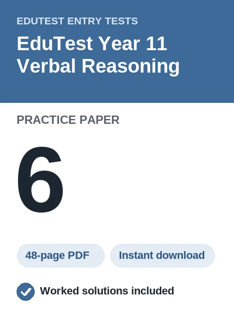 EduTest Year 11 Verbal Reasoning Practice Paper 6