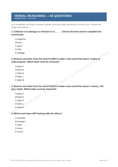 Questions preview