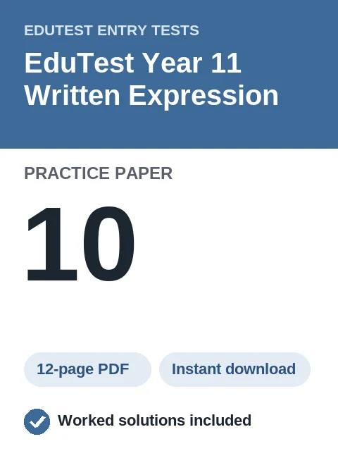 EduTest Year 11 Written Expression Practice Paper 10