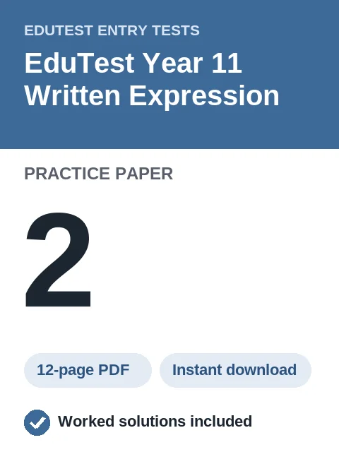 EduTest Year 11 Written Expression Practice Paper 2