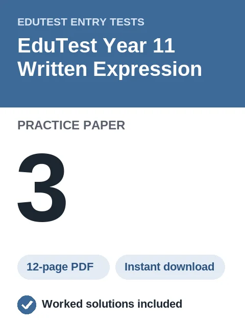 EduTest Year 11 Written Expression Practice Paper 3
