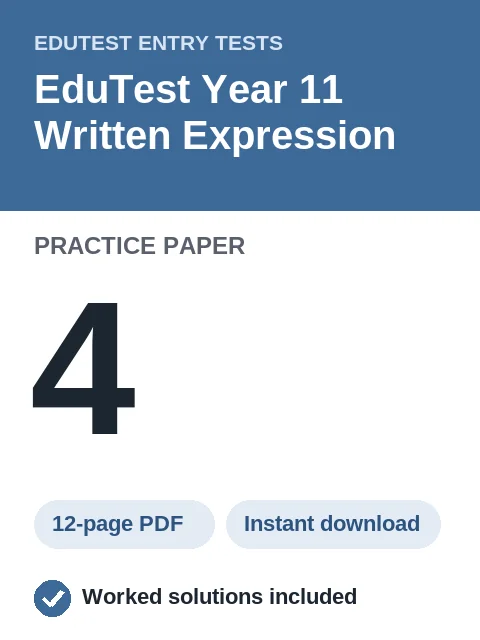 EduTest Year 11 Written Expression Practice Paper 4