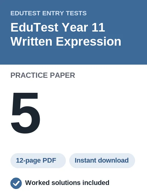EduTest Year 11 Written Expression Practice Paper 5
