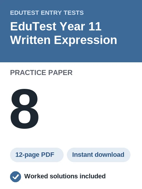 EduTest Year 11 Written Expression Practice Paper 8