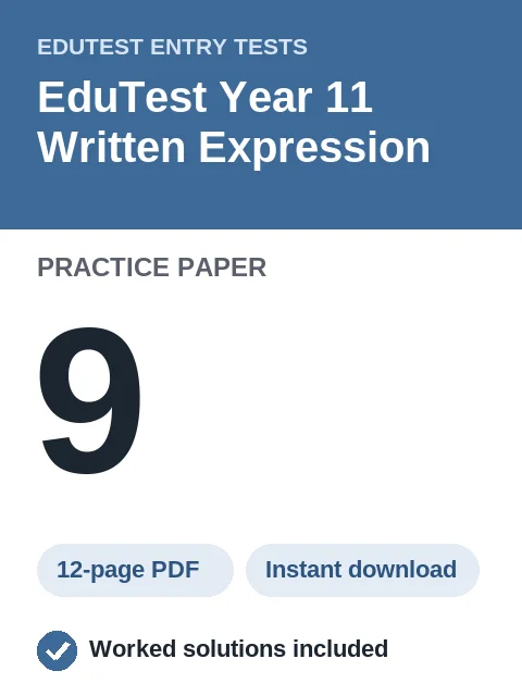EduTest Year 11 Written Expression Practice Paper 9