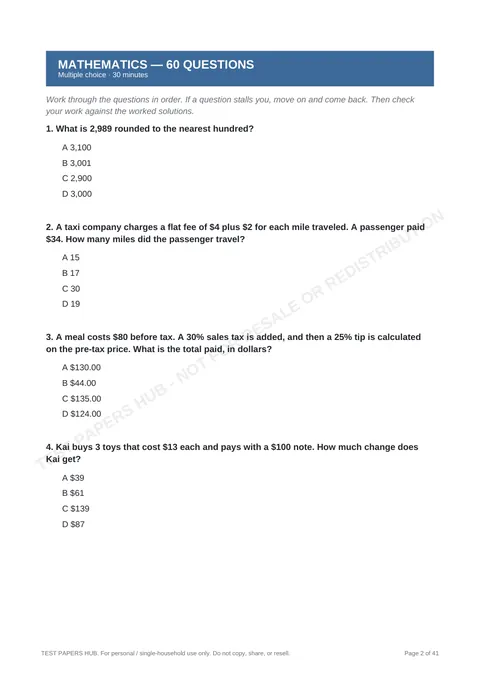 Questions preview
