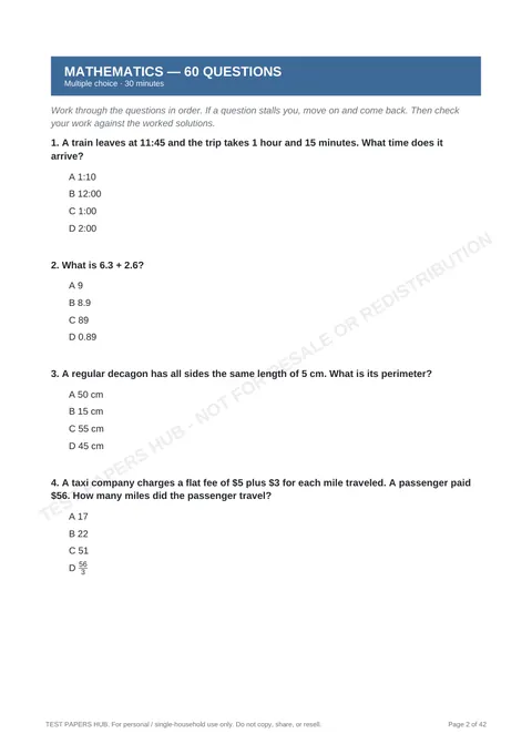Questions preview