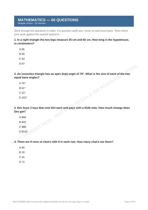 Questions preview