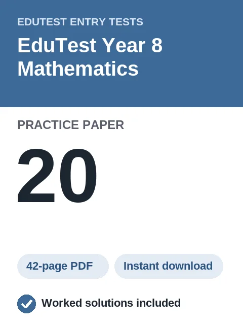 EduTest Year 8 Mathematics Practice Paper 20