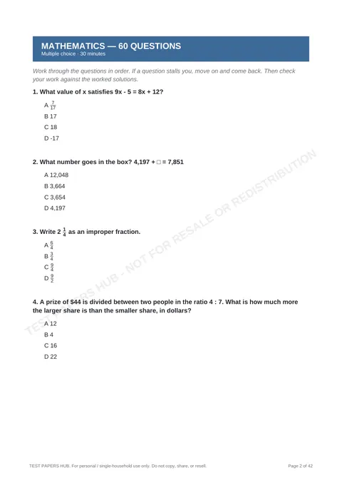 Questions preview