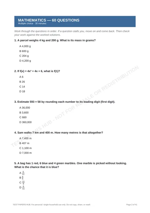 Questions preview