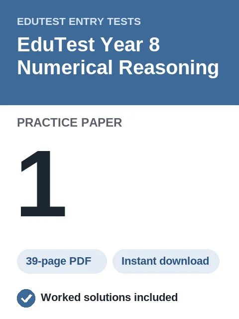 EduTest Year 8 Numerical Reasoning Practice Paper 1