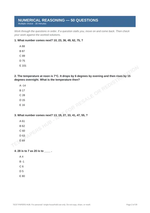 Questions preview