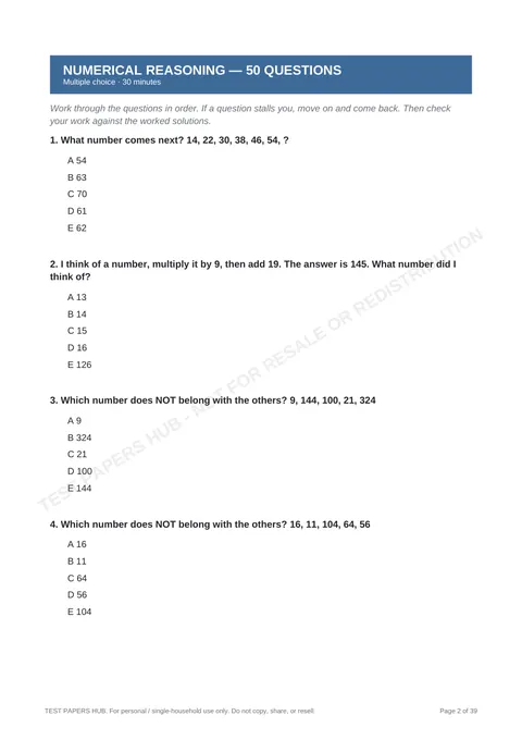 Questions preview