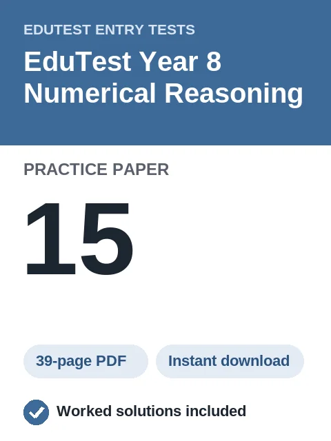 EduTest Year 8 Numerical Reasoning Practice Paper 15